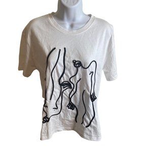 Zaba art white and black tshirt size S